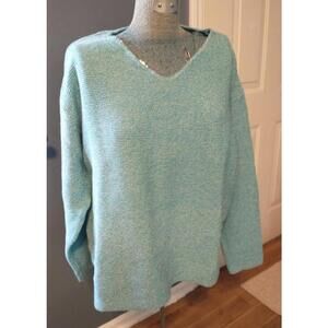 Alps Womens Aqua Blue Cotton Blend Pullover Sweater Plus Size 2XL WPL 2935